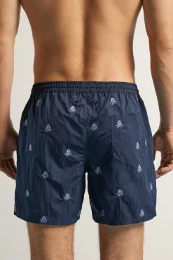 Badpak Zwemboxer met Octopussen-Borduurwerk