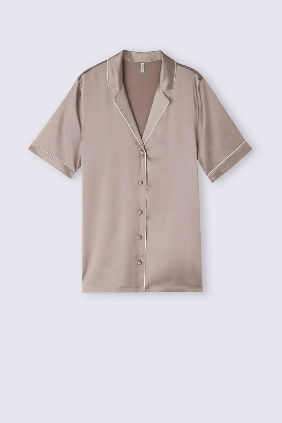 Blouse met Korte Mouwen van Zijde in Herenstijl