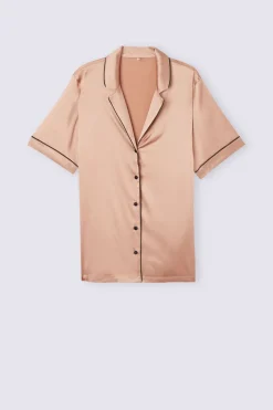 Blouse met Korte Mouwen van Zijde in Herenstijl