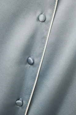 Blouse met Korte Mouwen van Zijde in Herenstijl