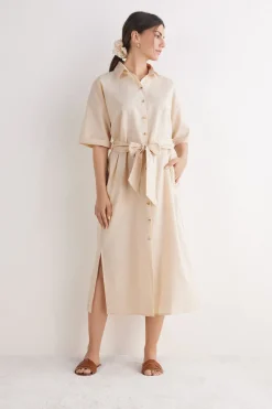 Blouse van Linnen en Katoen Italian Riviera