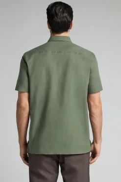 Blouse van Linnen en Katoen met Korte Mouwen