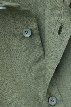 Blouse van Linnen en Katoen met Korte Mouwen