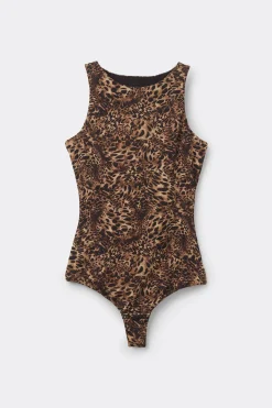 Body met Brede Schouderbandjes en Dierenprint van Fresh Bamboe Always Glamorous