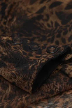 Body met Lange Mouwen van Tule met Dierenprint Always Glamorous