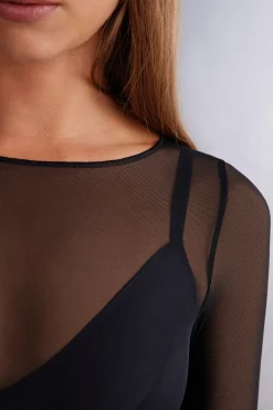 Body van Tule met Lange Mouwen