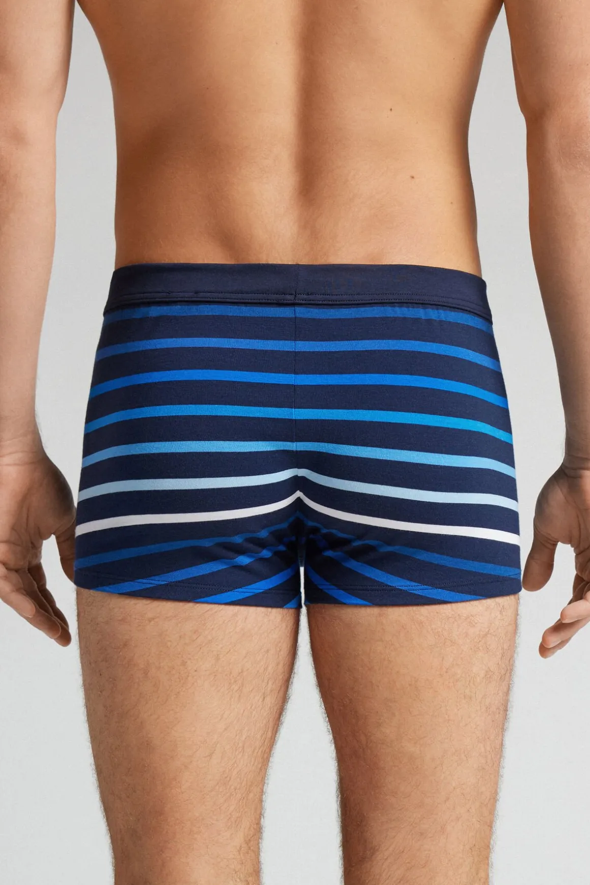 Boxer Superior Katoen Print Strepen Blauw
