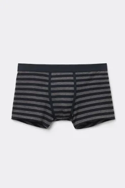 Boxer Superior Katoen Print Strepen Blauw Grijs