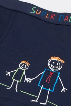 Boxer van Katoen Superior met Super Dad-print