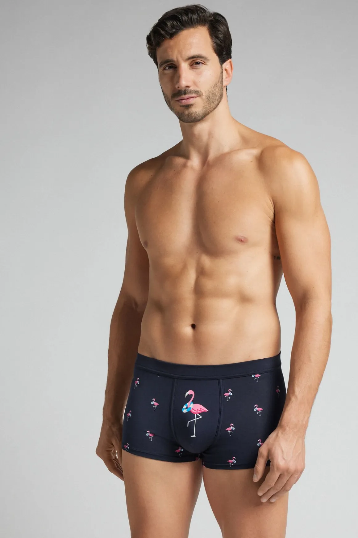 Boxer van Natural Fresh Katoen met Flamingo's Print