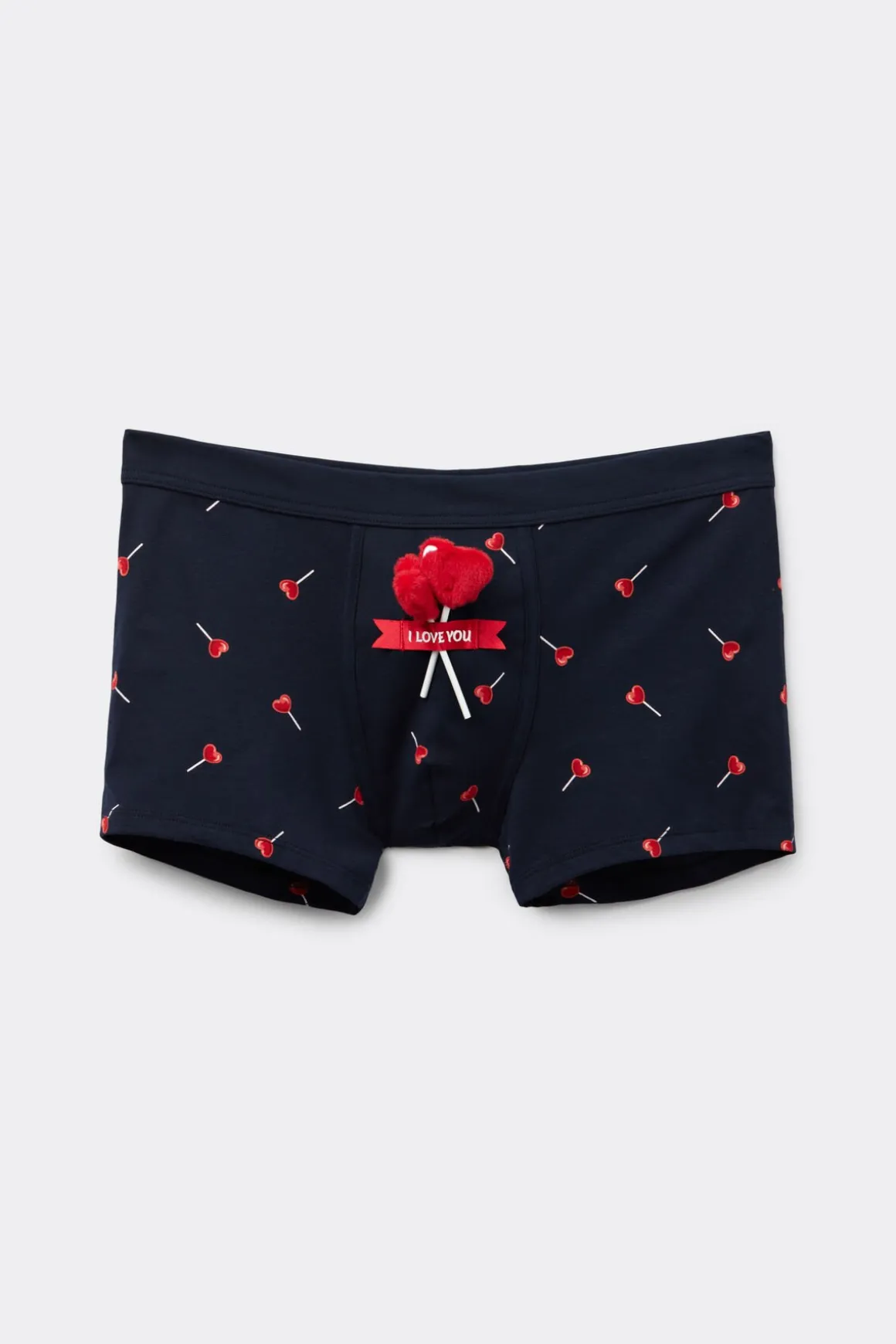 Boxer van Superior Katoen met Pluchen Hartjeslolly's