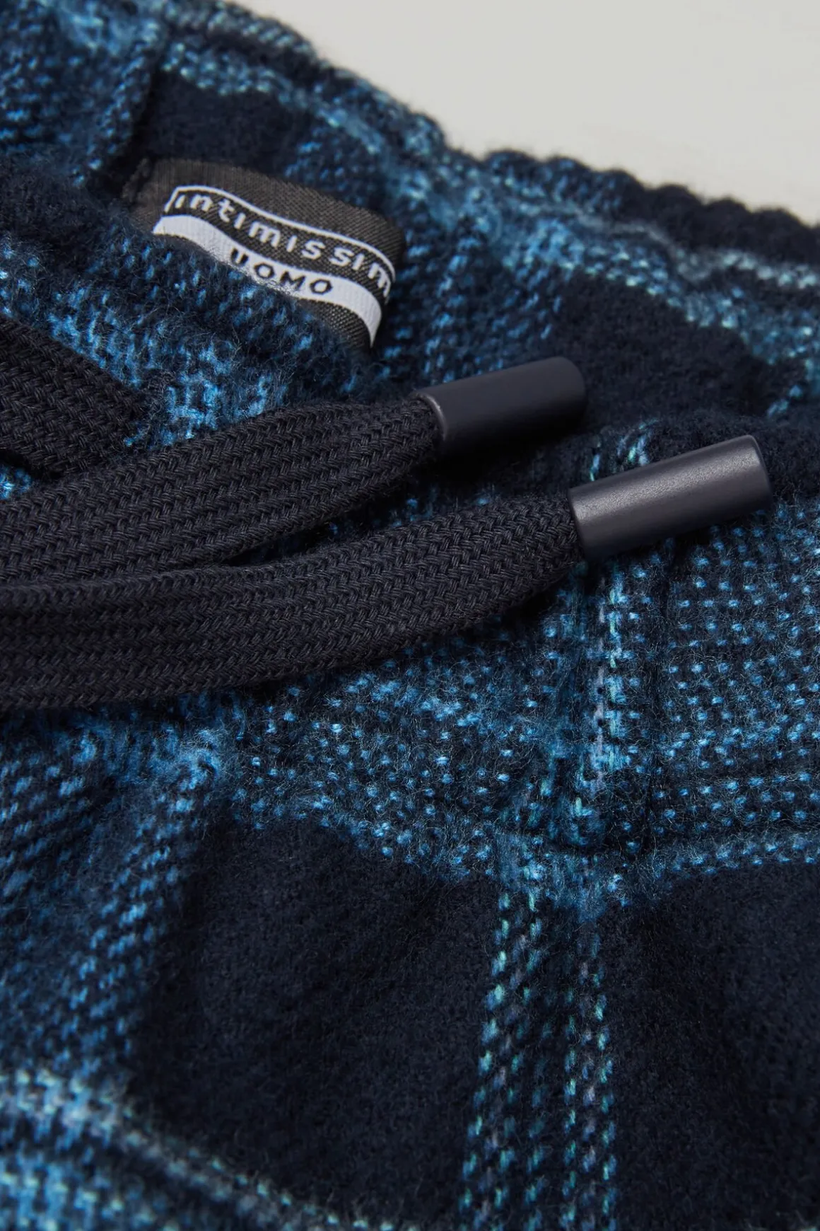Broek Weefsel van Fijn Katoen Print Check Blauw Denim