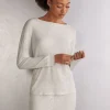 Chic Comfort Trui met Lange Mouwen en Boothals van Modal