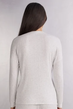 Chic Comfort Trui met Lange Mouwen Open aan de Voorkant van Modal