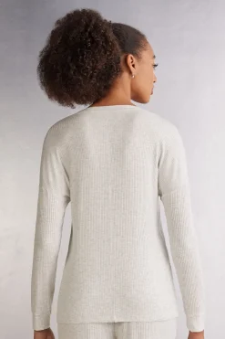 Chic Comfort Trui met Lange Mouwen en Boothals van Modal