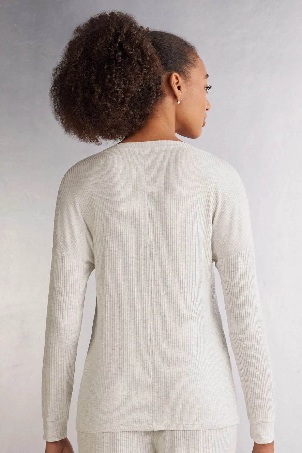 Chic Comfort Trui met Lange Mouwen en Boothals van Modal
