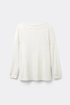 Chic Comfort Trui met Lange Mouwen en Boothals van Modal