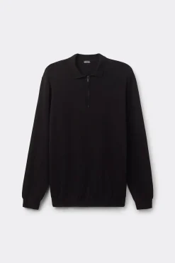 Gebreide Polo met Lange Mouwen en Rits