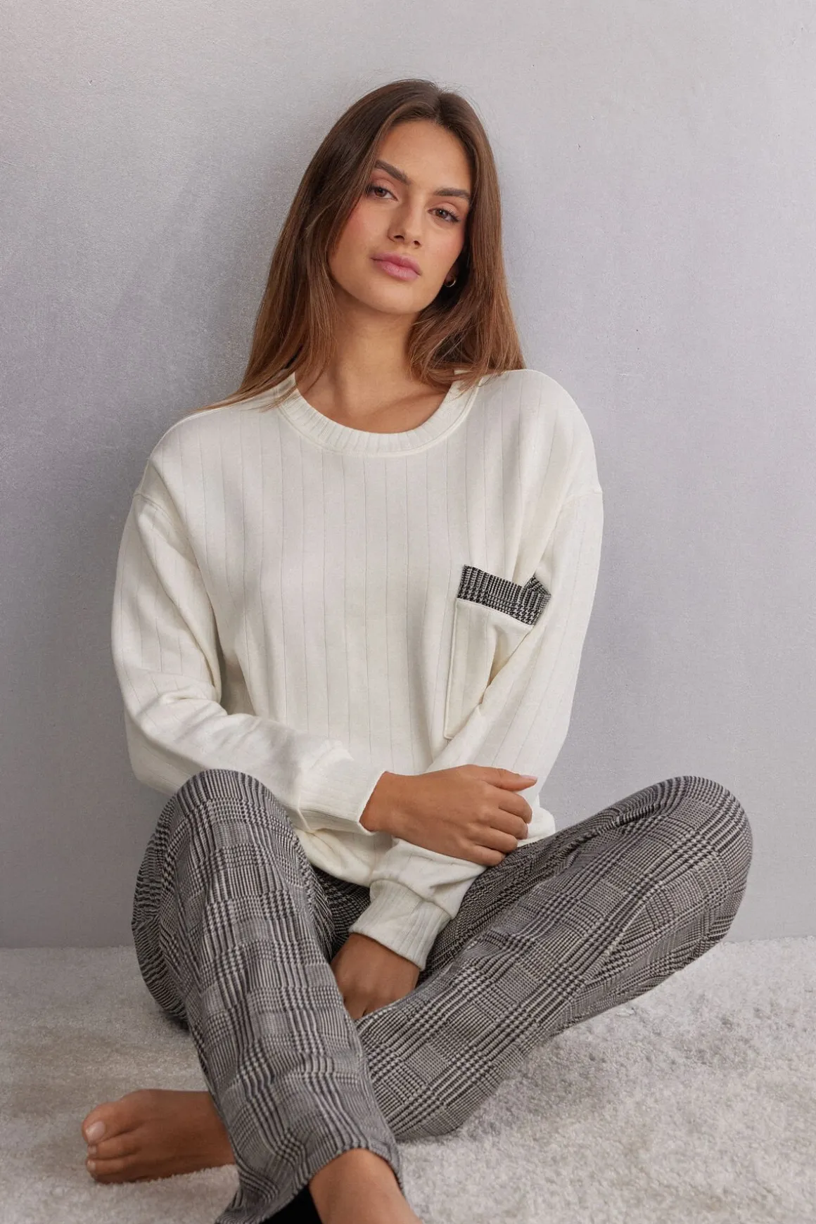 Geribd Shirt met Lange Mouwen Royal Elegance