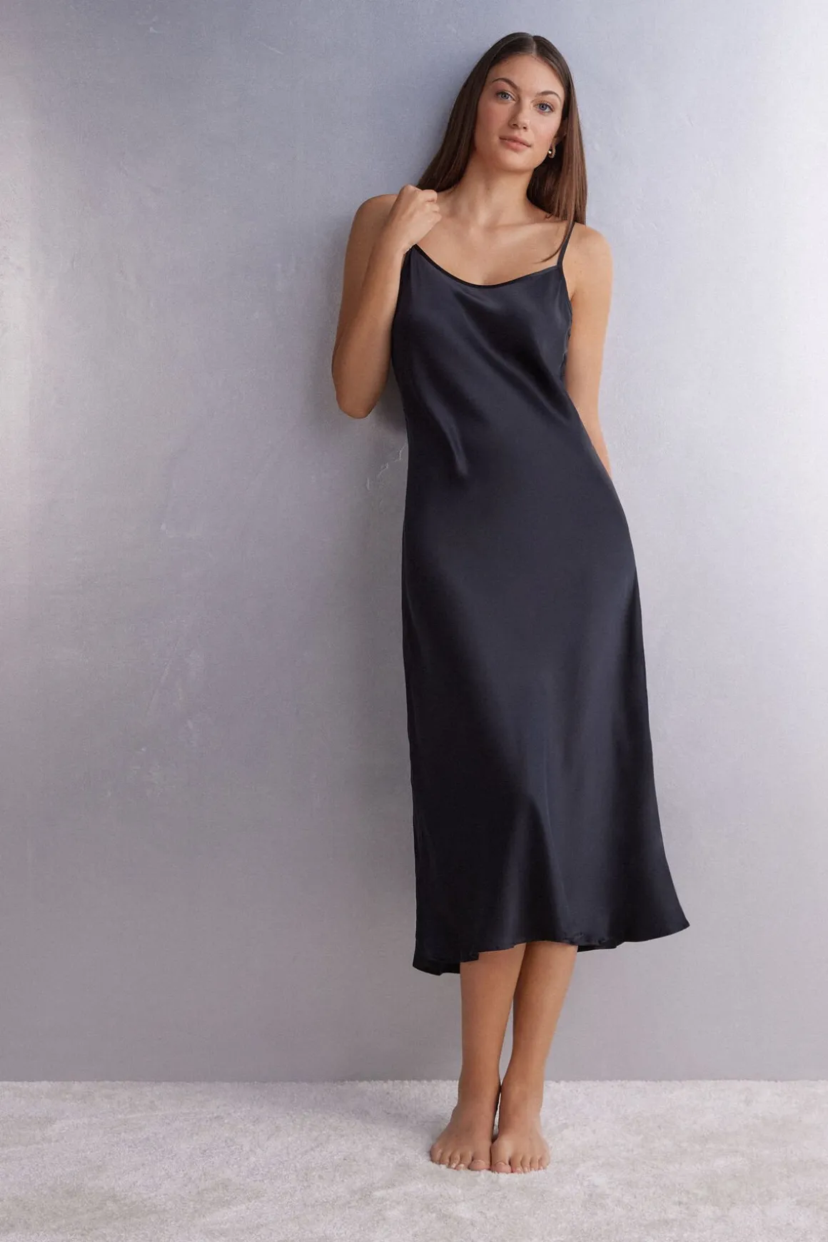 Halflange Slipdress van Zijde