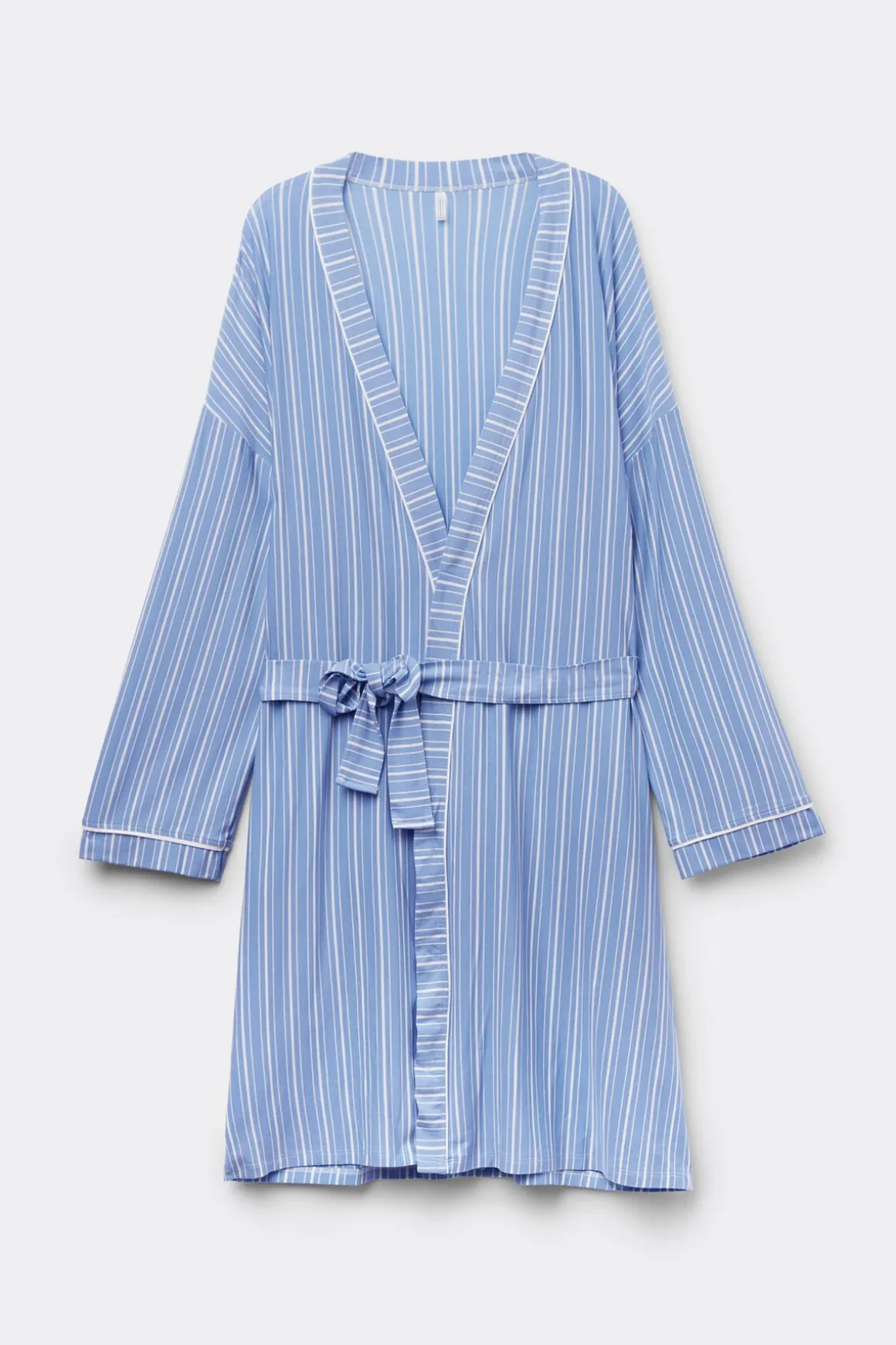 Kimono in Modal met Oxford-Strepen