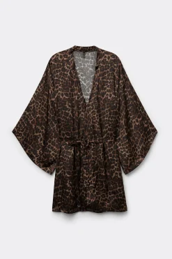 Kimono van Satijnen Viscose Luxurious Leopard