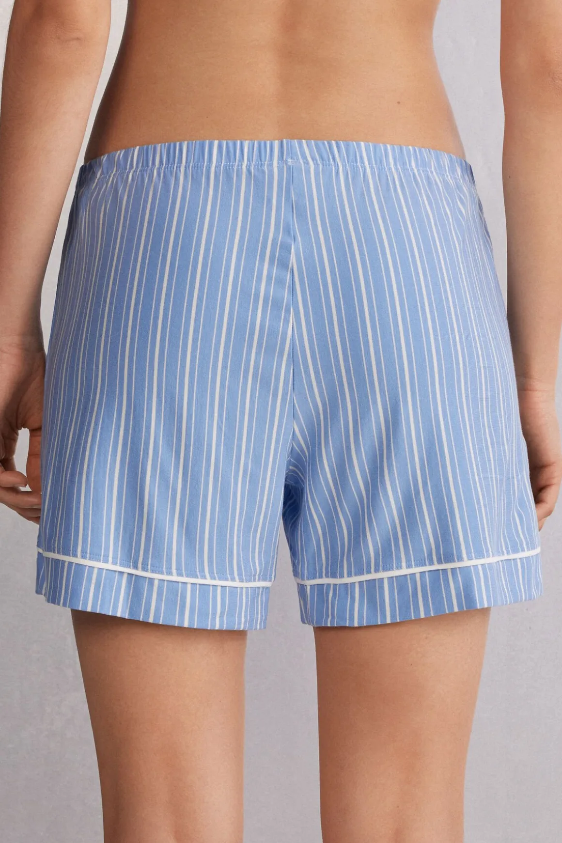 Korte broek in Modal met Oxford-Strepen