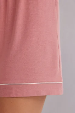 Korte Broek van Modal met Profielen in een Contrasterende Kleur