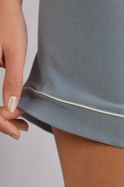 Korte Broek van Modal met Profielen in een Contrasterende Kleur