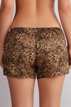 Korte Broek van Viscose Satijn met Dierenprint Always Glamorous