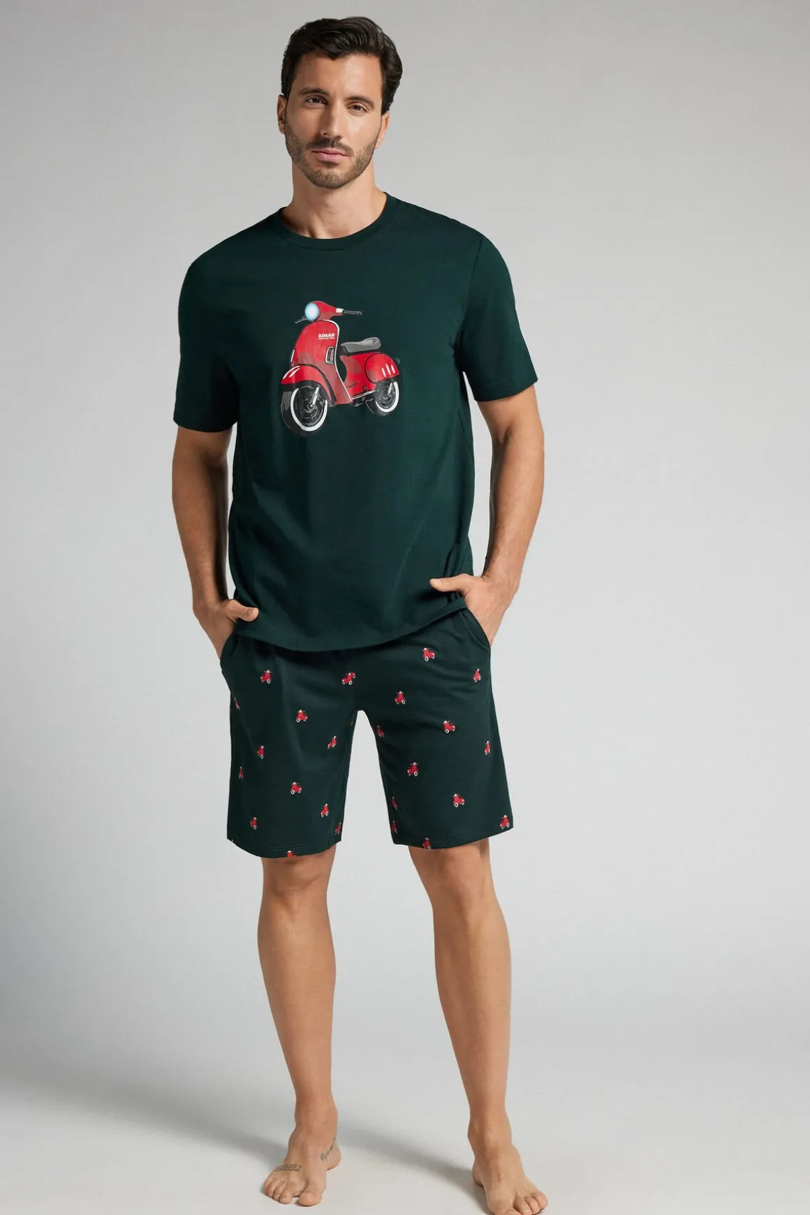 Korte Pyjama van Katoen met Scooter-print