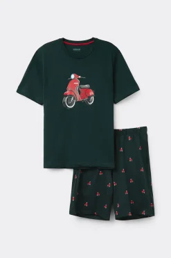 Korte Pyjama van Katoen met Scooter-print