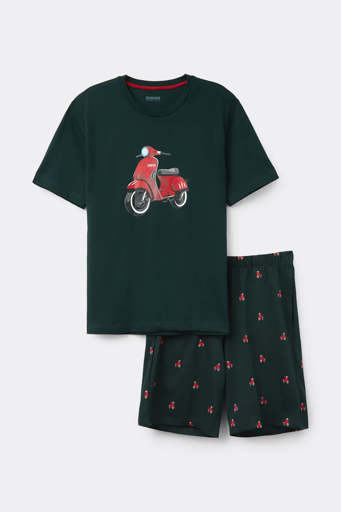 Korte Pyjama van Katoen met Scooter-print