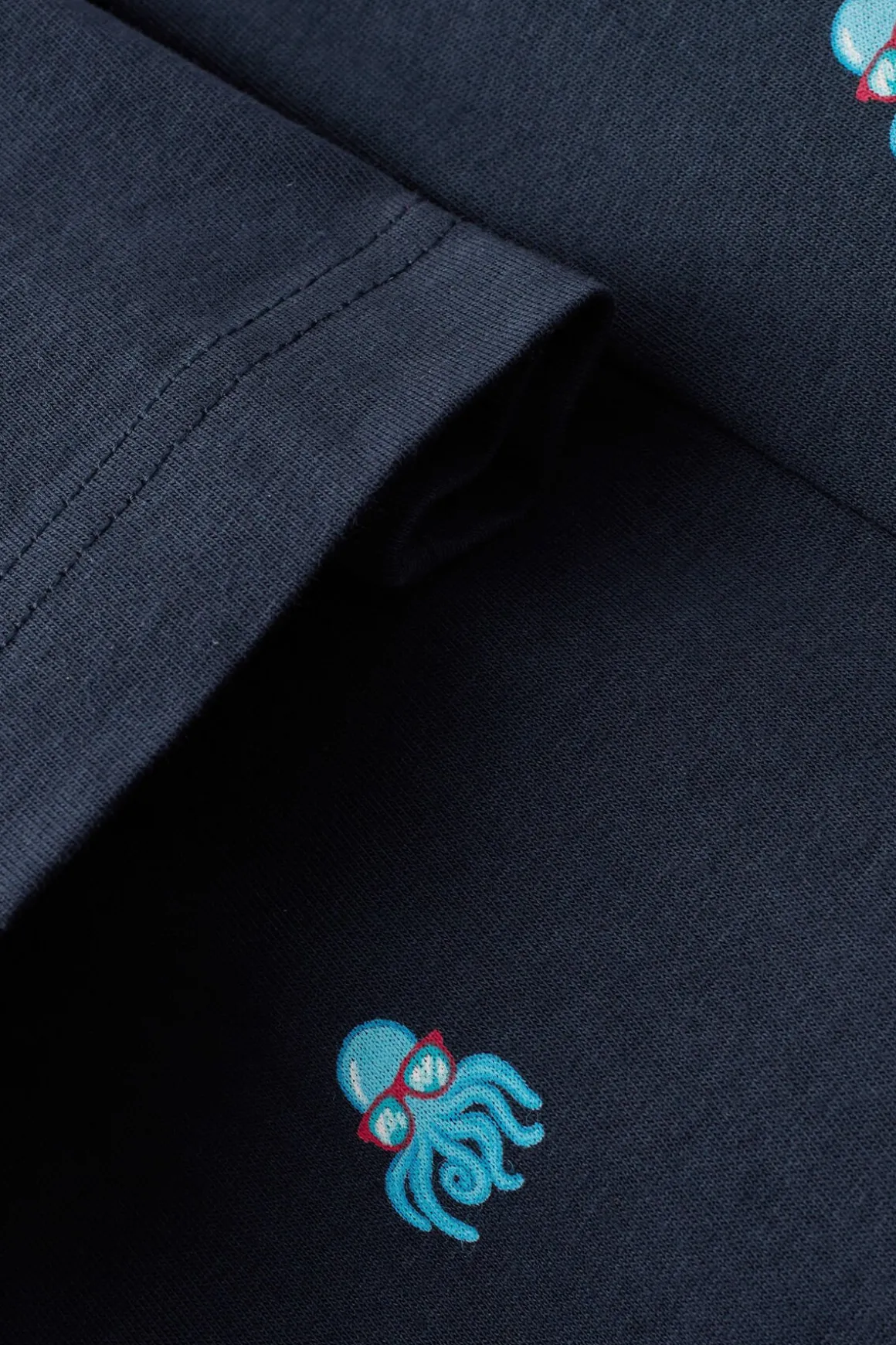 Korte Pyjama van Katoen met Inktvis-print