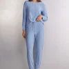 Lange Broek in Modal met Manchet van Oxford-Strepen