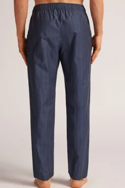 Lange Broek van Fijn Linnen met Krijtstreepprint