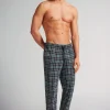 Lange Broek van Katoen met Blauw/Groene Ruitprint