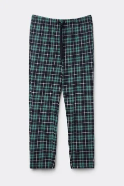 Lange Broek van Katoen met Blauw/Groene Ruitprint