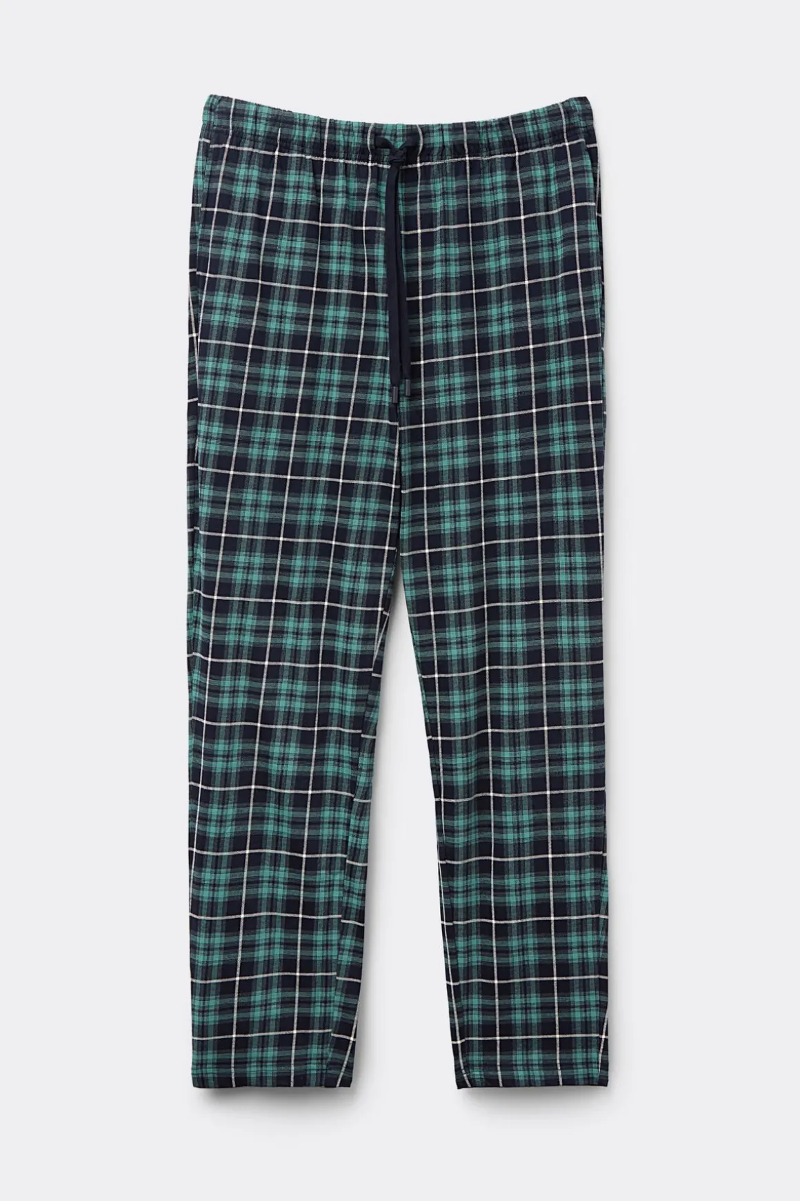 Lange Broek van Katoen met Blauw/Groene Ruitprint