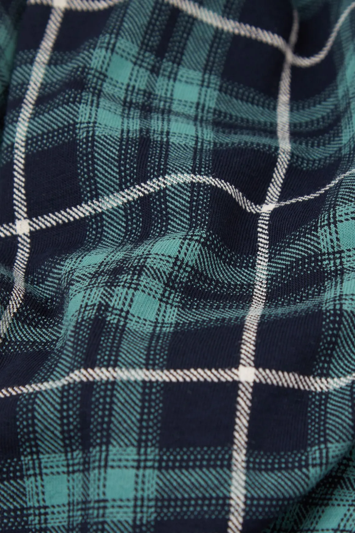 Lange Broek van Katoen met Blauw/Groene Ruitprint