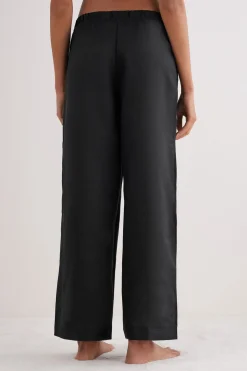 Lange broek van linnen met trekkoord