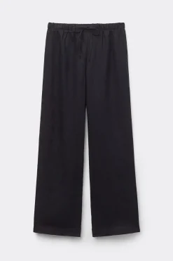 Lange broek van linnen met trekkoord