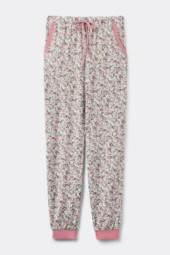 Lange Broek van Modal met Manchet Floral Romance