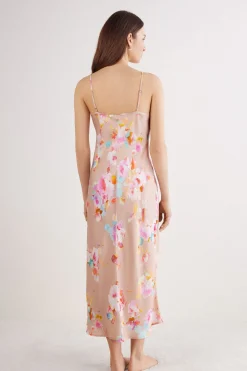 Lange Onderjurk van Viscose Satijn Here Comes The Sun