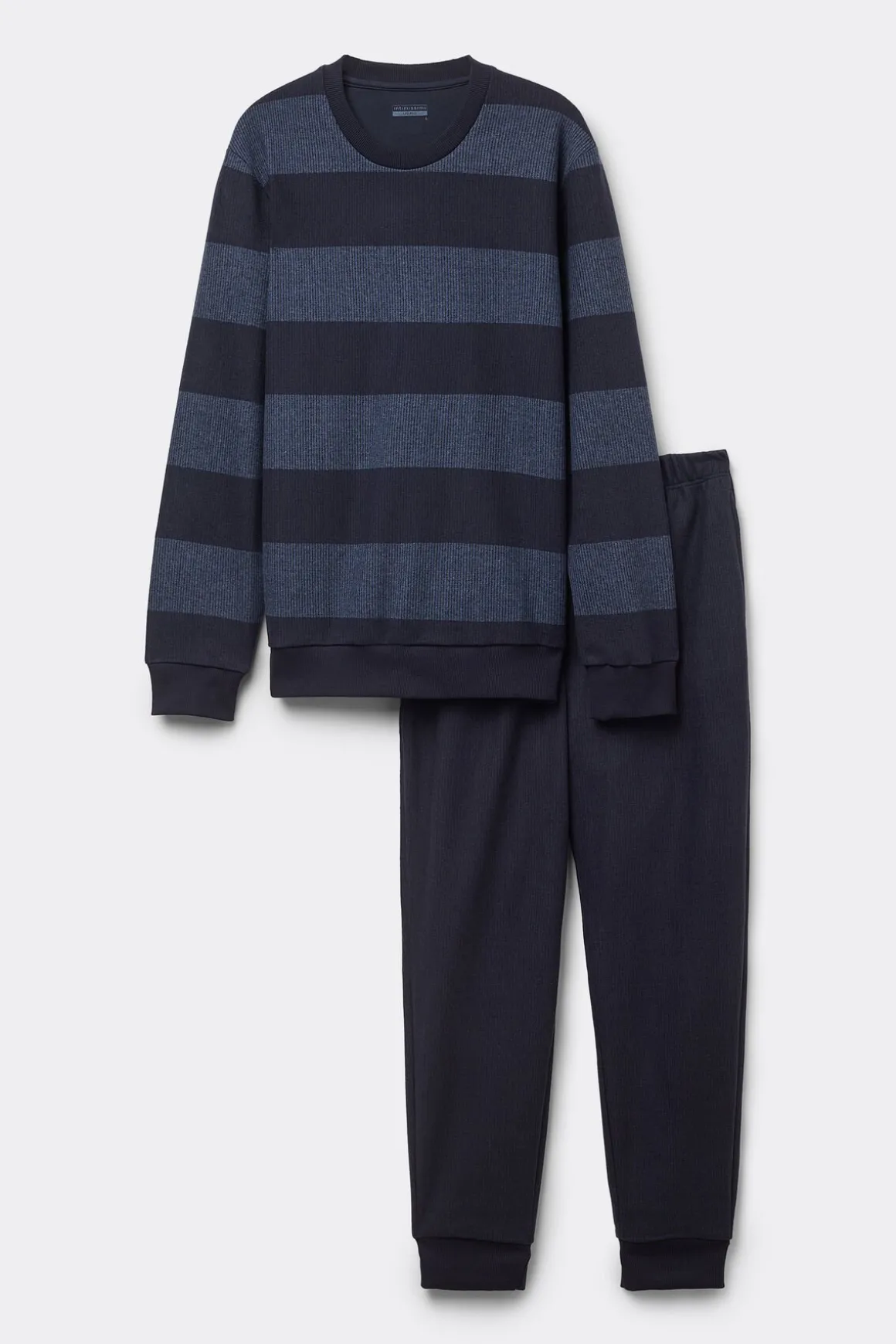 Lange Pyjama Tricot Blauwe Strepen