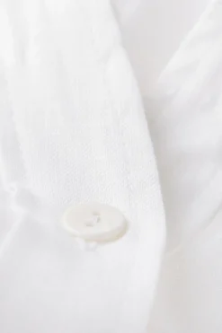Overhemdblouse met korte mouwen van linnen