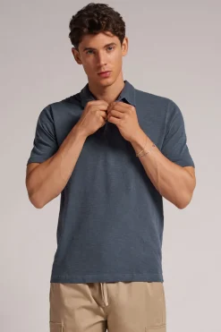 Polo met Korte Mouwen Washed Collection van Gevlamd Katoen
