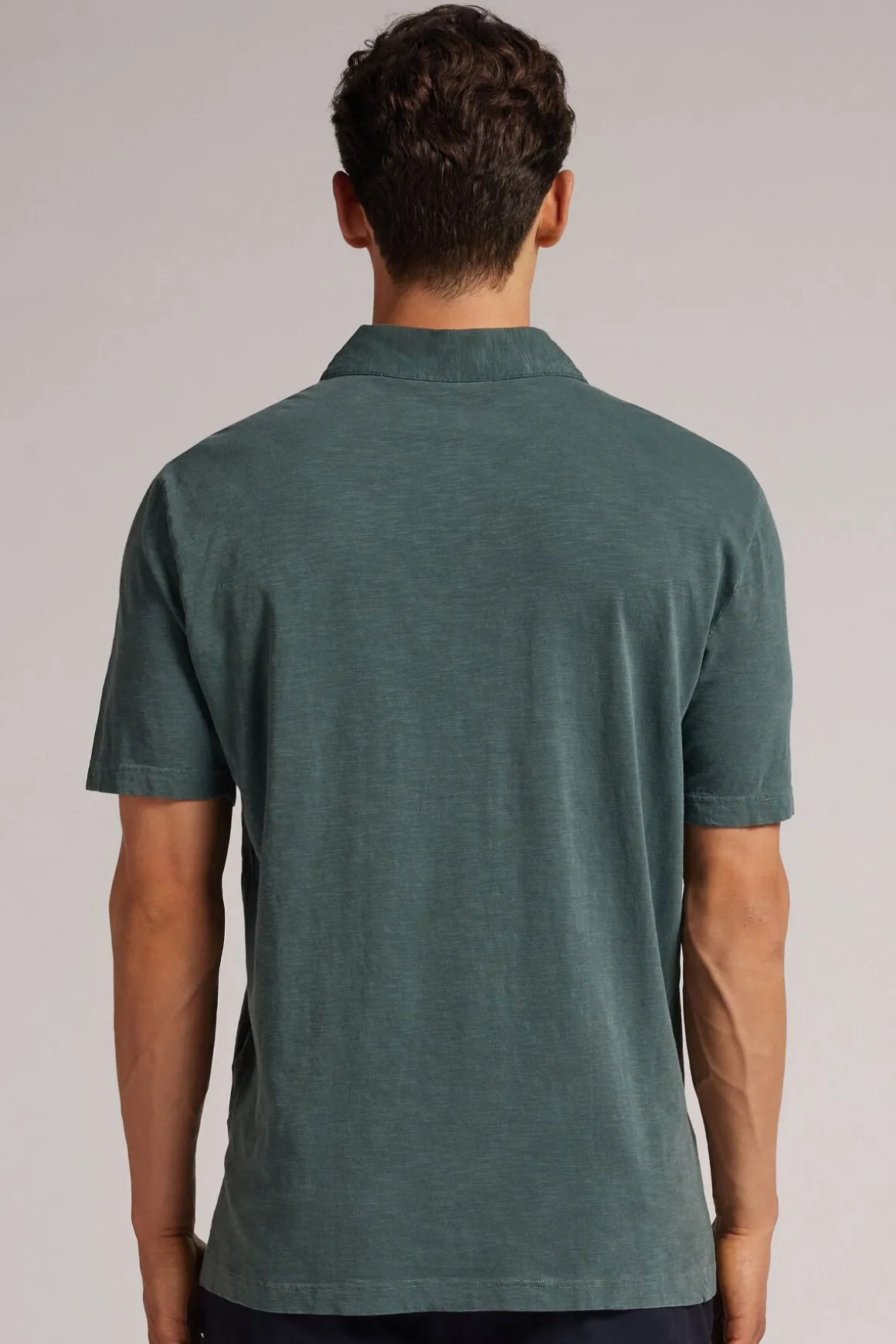 Polo met Korte Mouwen Washed Collection van Gevlamd Katoen