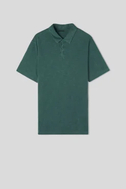 Polo met Korte Mouwen Washed Collection van Gevlamd Katoen