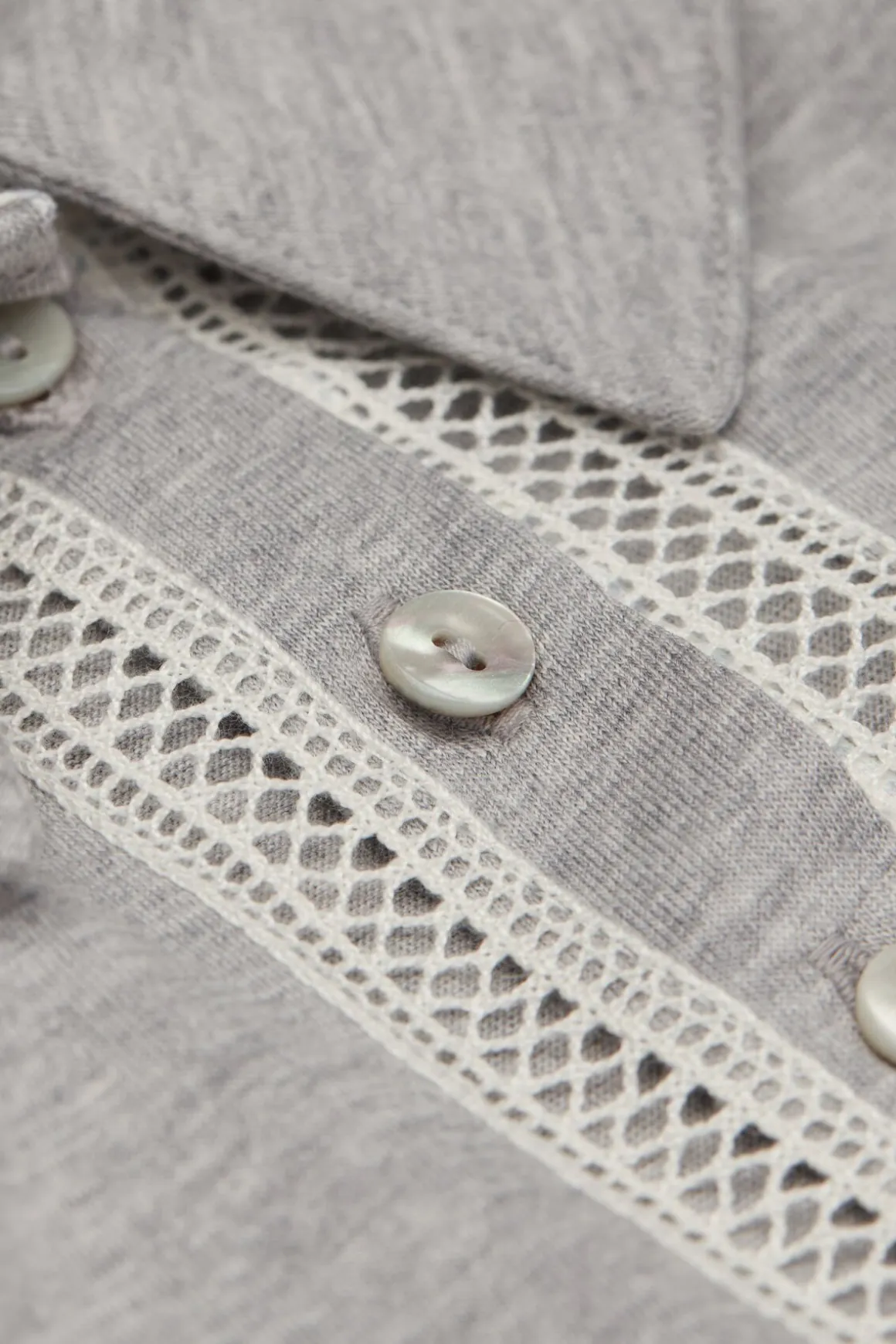 Polo met Lange Mouwen van Superior Katoen Dusty Flower